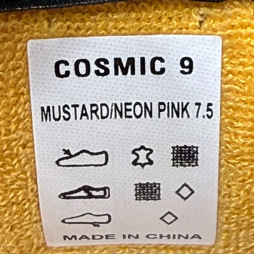 Vintage Havana Cosmic 9 Womens Size 7.5 Sneakers‎ Shoes Mustard Neon Pink Suede
